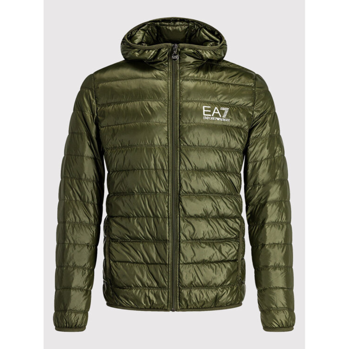 Ea7 Emporio Armani hooded chevron-quilted jacket - Green